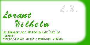 lorant wilhelm business card